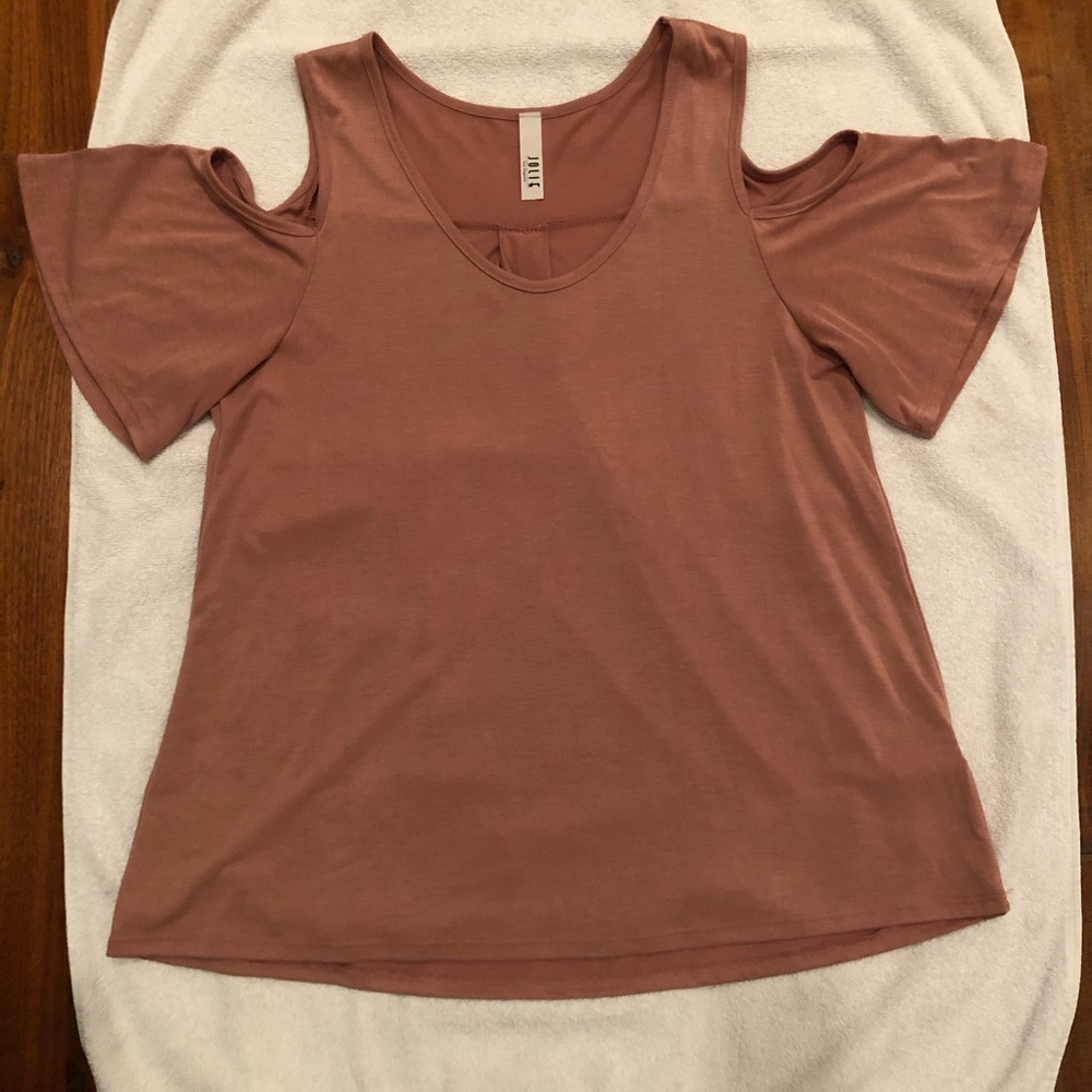 Tunic blouse cut off shoulders